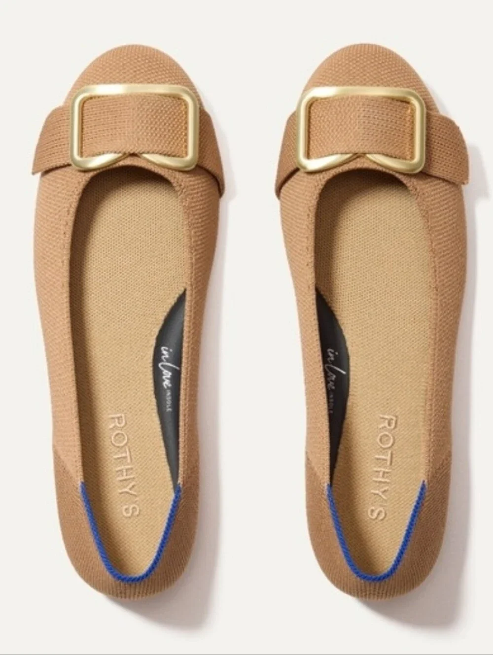 Rothy's The Enblem Wren Tan Round Toe Ballet Flat Size 11